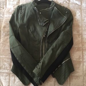 Green studded zipper jacket